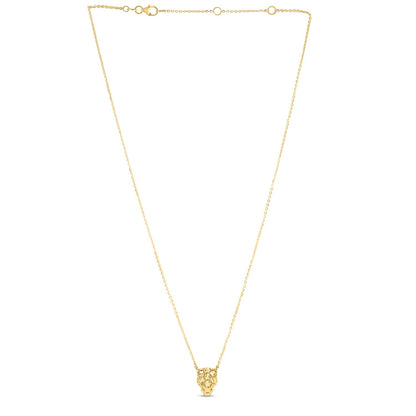 14k Yellow Gold Panther Head Necklace