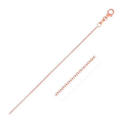 14k Pink Gold Round Cable Link Chain (1.1 mm)