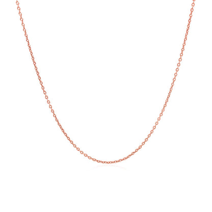 14k Pink Gold Round Cable Link Chain (1.1 mm)