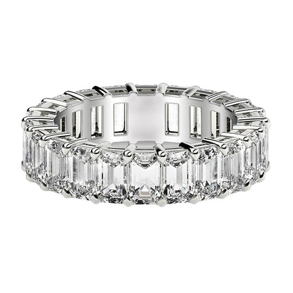 Emerald Cut Lab Grown Diamond Eternity Ring in 14k White Gold (6 cttw FG/VS2)