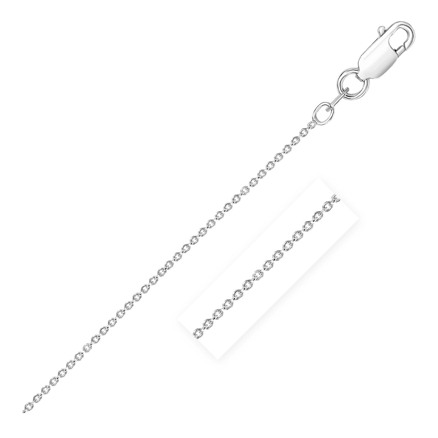 Sterling Silver Rhodium Plated Round Cable Chain (1.80 mm)