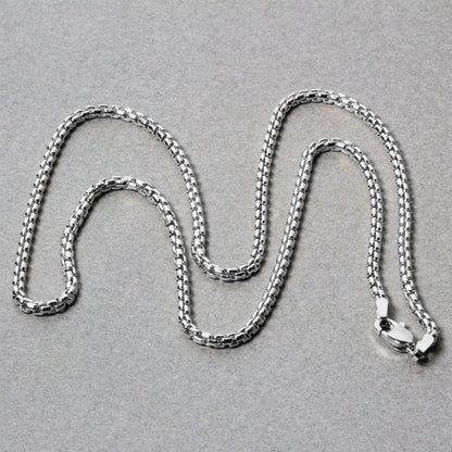 14k White Gold Solid Round Box Chain (2.5 mm)