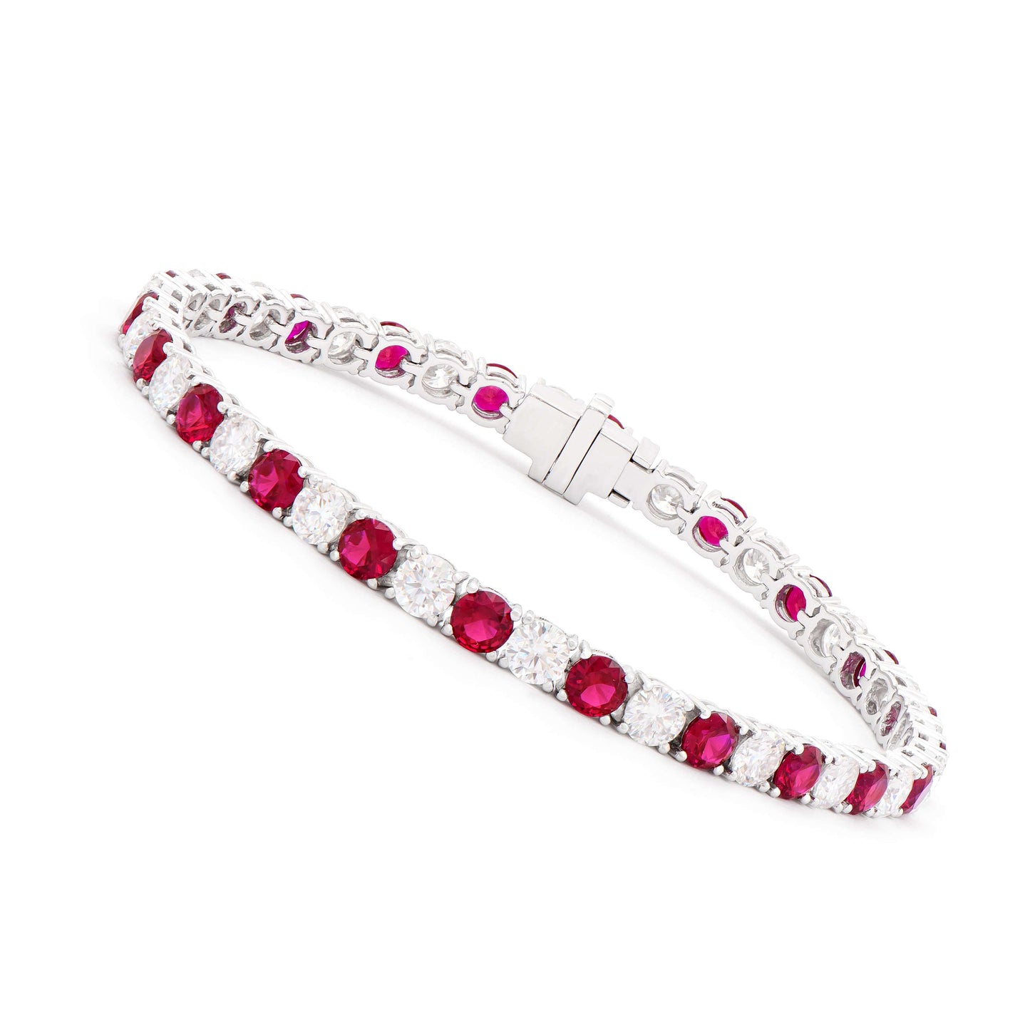 14k WG Designer Bracelet & 11.66 TCW Certified Lab Grown Ruby