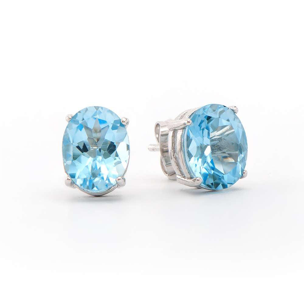 5.65 Tw Cts Blue Topaz Rhodium Plated Plated Designer Ear-Rings